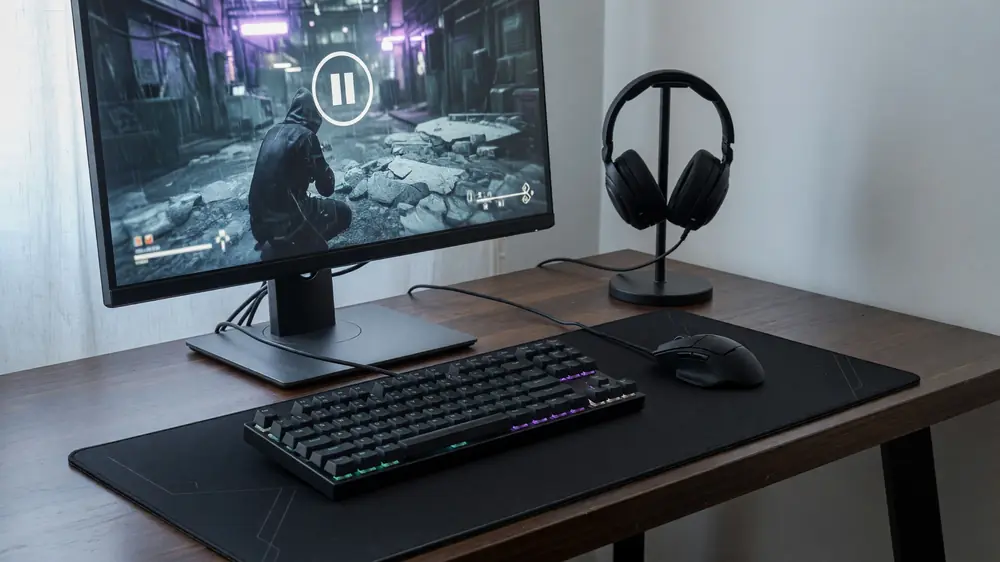 Clean cable-managed desk