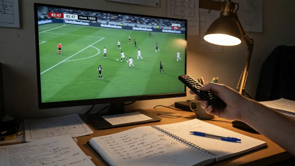 VOD study timeline on a monitor